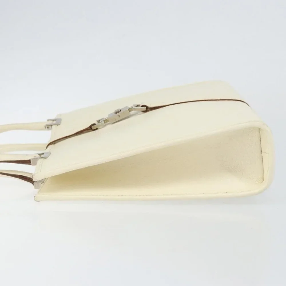 GUCCI Jackie Hand Bag Leather White Silver - Picture 5 of 16